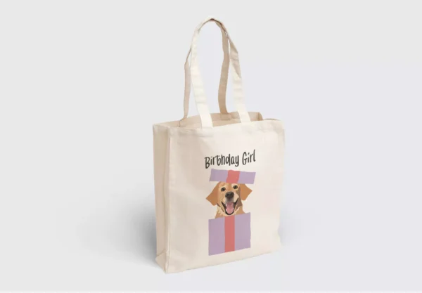 Torba materiałowa - Birthday Girl Labrador w pudełku