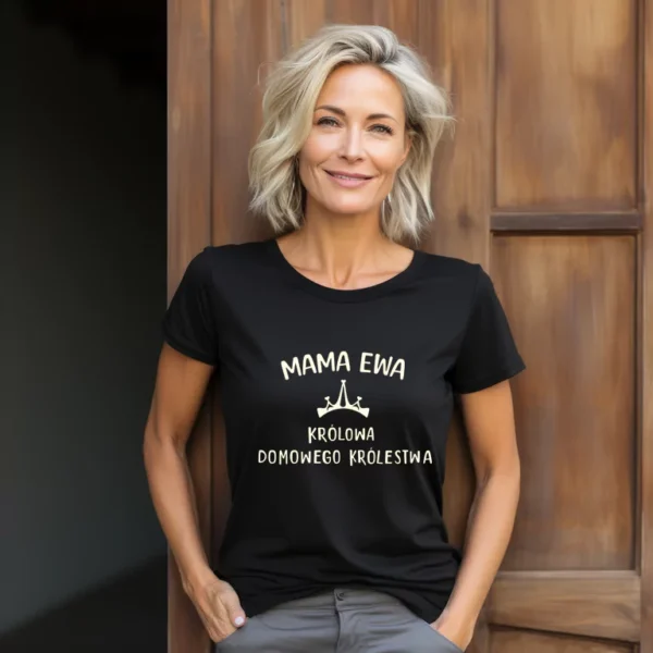 Koszulka Królowa Domowego Królestwa - Twoje Imię - Prezent dla Mamy Żony