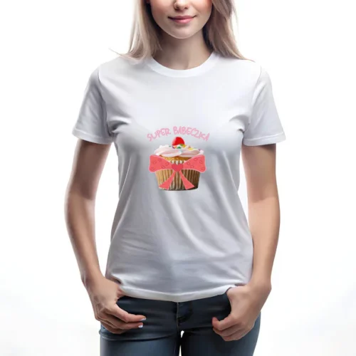 Koszulka Super Babeczka - Słodka Jak Ty - Śmieszny Prezent dla Dziewczyny Koleżanki