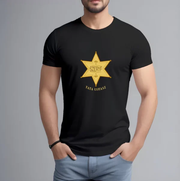 m5-679d16c6ecdbc Koszulka dla Taty Szeryf - Gwiazda Szeryfa z Imieniem - Prezent na Dzień Ojca