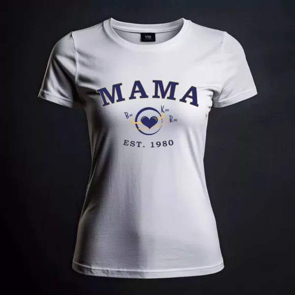 Koszulka dla Mamy z Inicjałami Dzieci - Serce - Prezent na Dzień Matki Urodziny