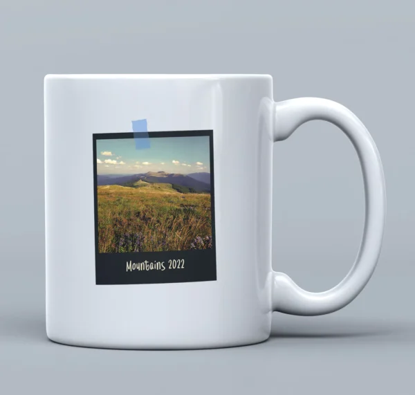 Kubek ze Zdjęciem Ramka Polaroid - Wgraj Własną Fotkę i Podpis - Pamiątka