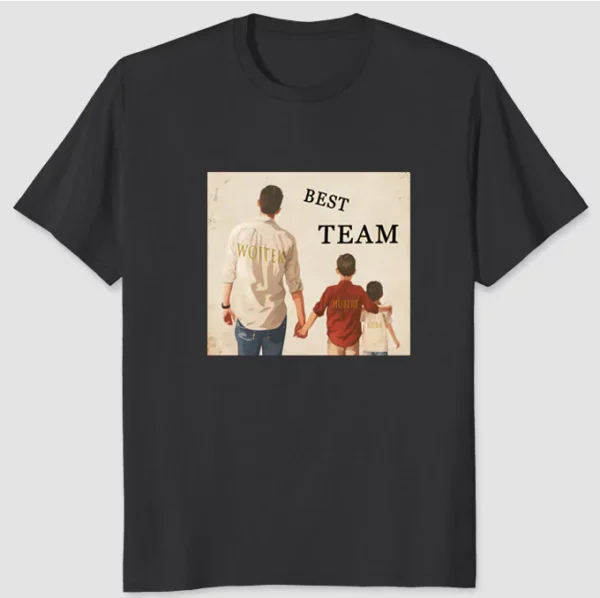 Koszulka dla Taty z Imionami Dzieci - Best Team - Prezent na Dzień Ojca - Personalizowana