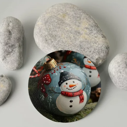 Bombka - Świąteczna Szklana Podstawka Pod Kubek