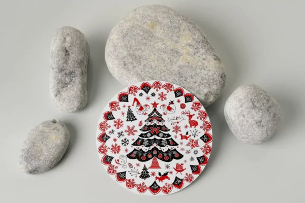 Choinka - Świąteczna Szklana Podstawka Pod Kubek