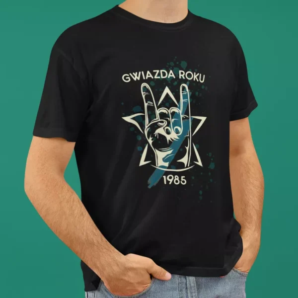 Męska Koszulka Rockowa na urodziny Gwiazda Roku - personalizowana