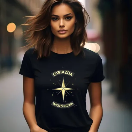 Koszulka Damska Urodzinowa Gwiazda [Wybierz Miesiąc] - Prezent dla Kobiety