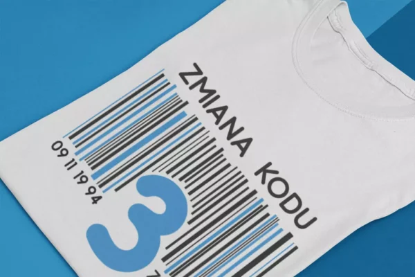 Męska Koszulka na Urodziny Zmiana Kodu na 3 4 5 z Przodu - Twój Wiek i Data - Prezent