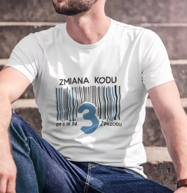 Męska Koszulka na Urodziny Zmiana Kodu na 3 4 5 z Przodu - Twój Wiek i Data - Prezent