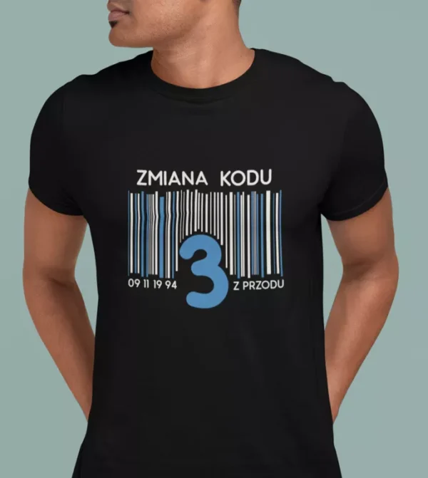 Męska Koszulka na Urodziny Zmiana Kodu na 3 4 5 z Przodu - Twój Wiek i Data - Prezent