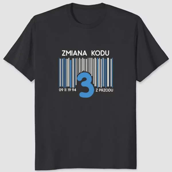Męska Koszulka na Urodziny Zmiana Kodu na 3 4 5 z Przodu - Twój Wiek i Data - Prezent