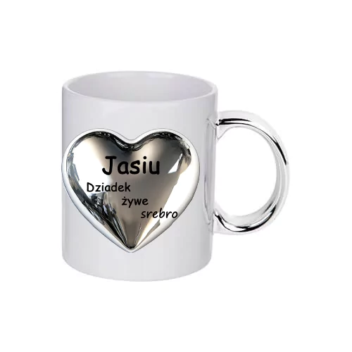 Dziadek żywe srebro - Kubek ze srebrnym uszkiem