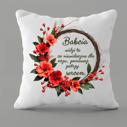 Makowy Wianek – Poduszka 40x40 cm Dla Babci