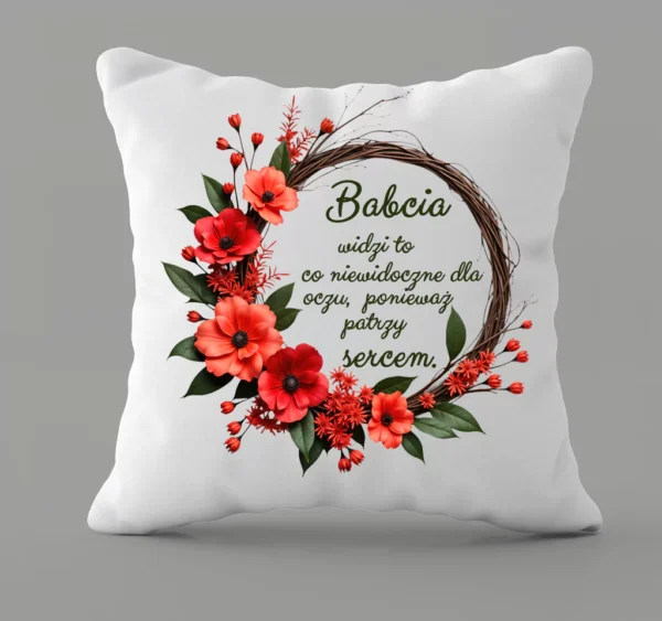 Makowy Wianek – Poduszka 40x40 cm Dla Babci