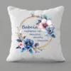 Poduszka 40x40cm z kwiatowym wiankiem dla babci