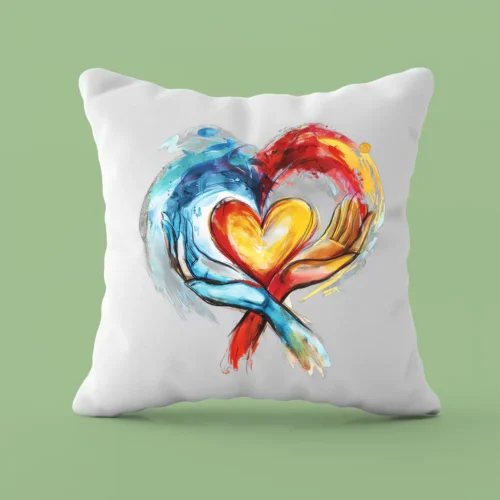 Poduszka z Grafiką Serca – Prezent na Walentynki