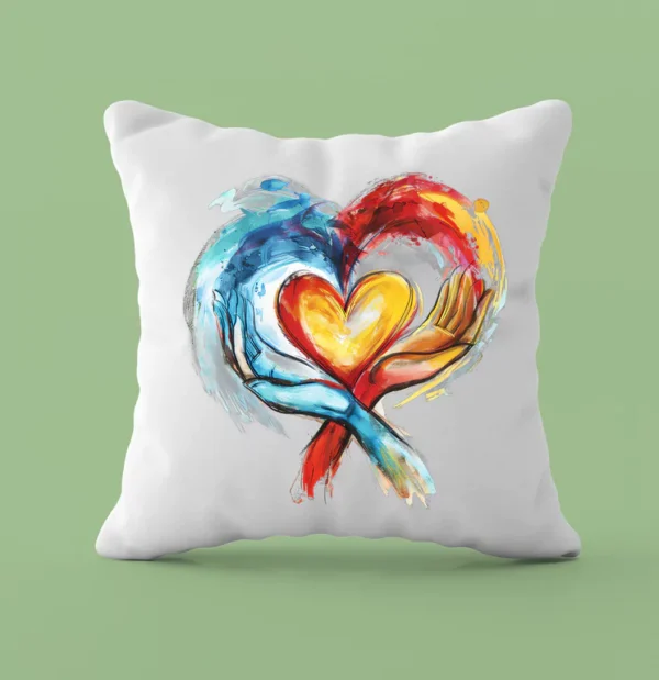 Poduszka z Grafiką Serca – Prezent na Walentynki