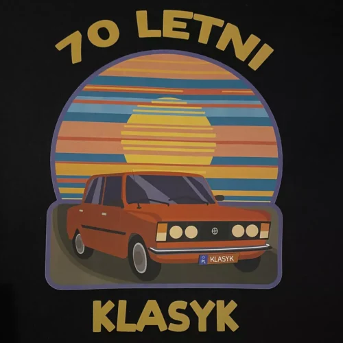Męska Koszulka Urodzinowa | 50-letni Klasyk Fiat 125p | Personalizacja wieku