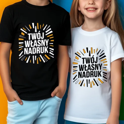 Koszulka Dziecięca z Własnym Nadrukiem - Twoje Zdjęcie Napis - Kreator