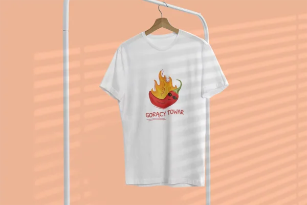 Koszulka Męska z Imieniem Gorący Towar - Papryczka Chili - Walentynki Dzień Chłopaka