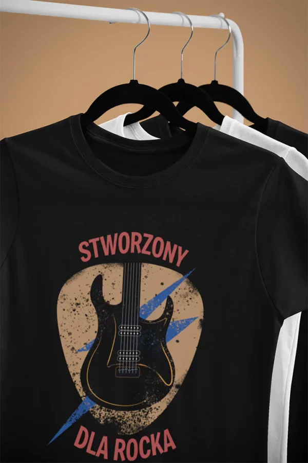 Koszulka Rockowa Stworzony Dla Rocka - Prezent dla Fana Muzyki