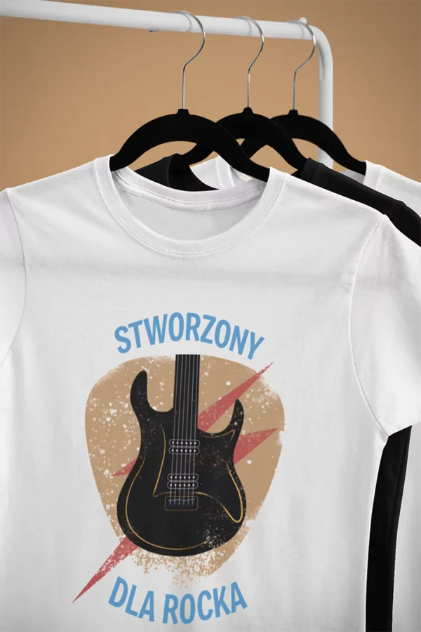 Koszulka Rockowa Stworzony Dla Rocka - Prezent dla Fana Muzyki