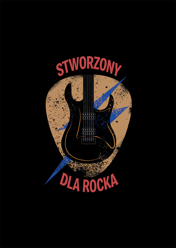 Koszulka Rockowa Stworzony Dla Rocka - Prezent dla Fana Muzyki
