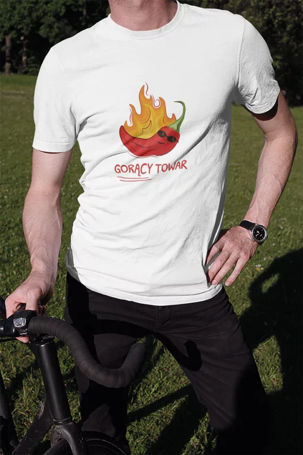 Koszulka Męska z Imieniem Gorący Towar - Papryczka Chili - Walentynki Dzień Chłopaka