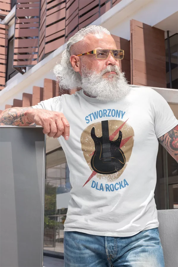Koszulka Rockowa Stworzony Dla Rocka - Prezent dla Fana Muzyki