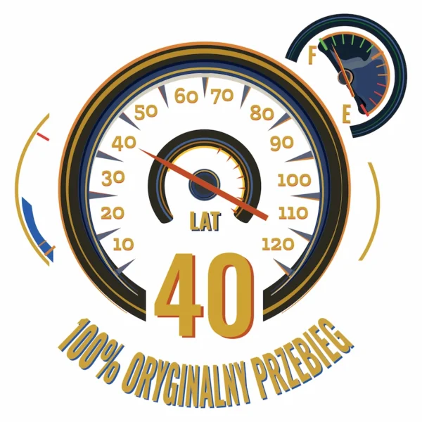 Koszulka Męska na Urodziny Oryginalny Przebieg - Twój Wiek - Prezent 30 40 50 60 Lat