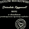 Wzór nadruku: Dyplom Mistrza w dziedzinie przekazywania życiowej mądrości Elegancki czarny nadruk z motywem serca dla mądrego dziadka