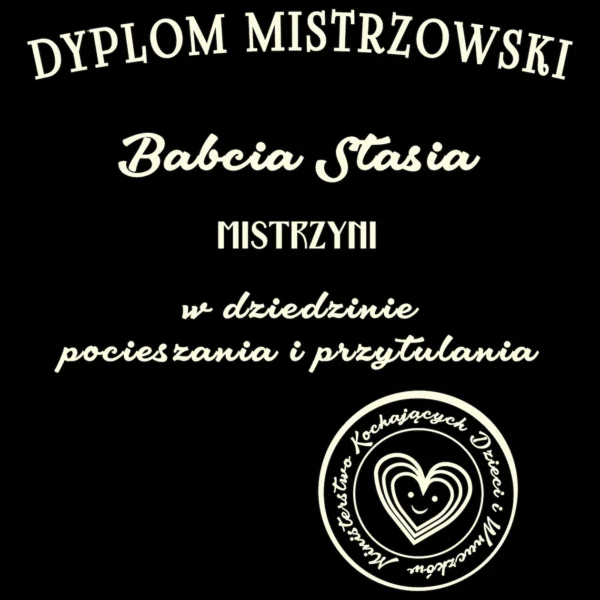 dyp1 Personalizowana koszulka dla babci na urodziny, dzień babci, prezent - Dyplom mistrzowski różne warianty