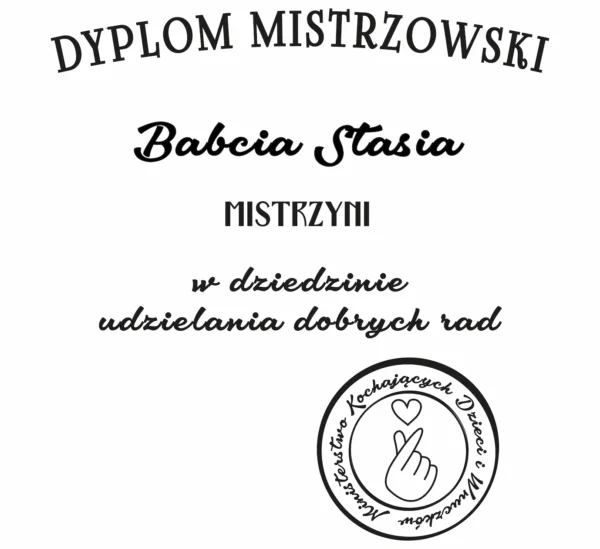 dyp2 Personalizowana koszulka dla babci na urodziny, dzień babci, prezent - Dyplom mistrzowski różne warianty