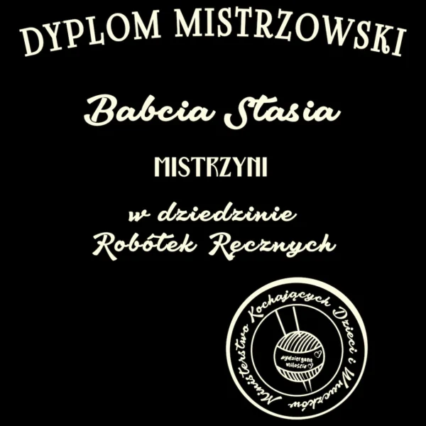 dyp4 Personalizowana koszulka dla babci na urodziny, dzień babci, prezent - Dyplom mistrzowski różne warianty