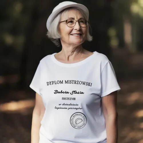 Personalizowana koszulka dla babci na urodziny, dzień babci, prezent - Dyplom mistrzowski różne warianty