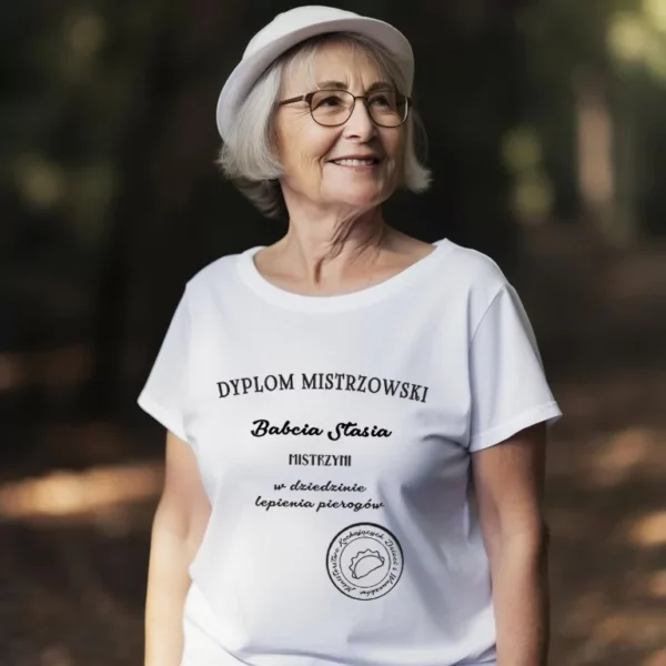 ksz3-679bac77aad9b Personalizowana koszulka dla babci na urodziny, dzień babci, prezent - Dyplom mistrzowski różne warianty