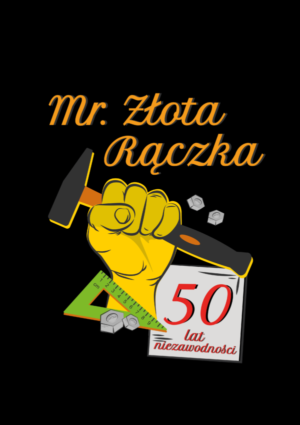 Męska koszulka na urodziny dla niego | Złota rączka | Personalizowana