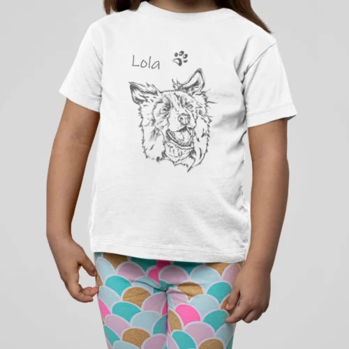 Personalizowana koszulka z psem Personalizowana koszulka dla dzieci z Borderem collie