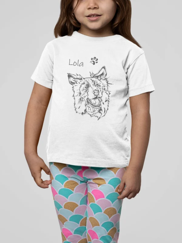 Personalizowana koszulka z psem Personalizowana koszulka dla dzieci z Borderem collie