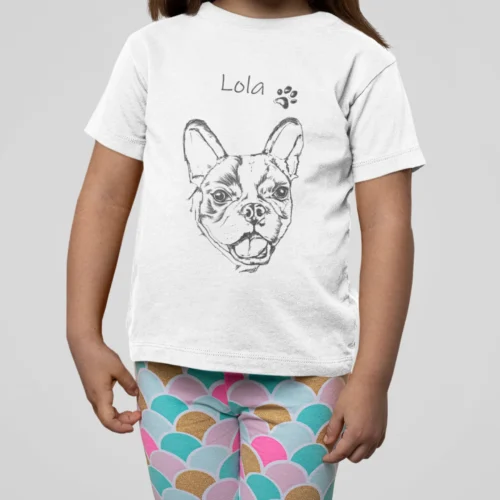 Personalizowana koszulka z psem Personalizowana koszulka dla dzieci z Buldogiem francuskim