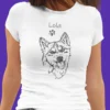 Personalizowana koszulka z psem Damska personalizowana koszulka z Husky | Koszulka z psem
