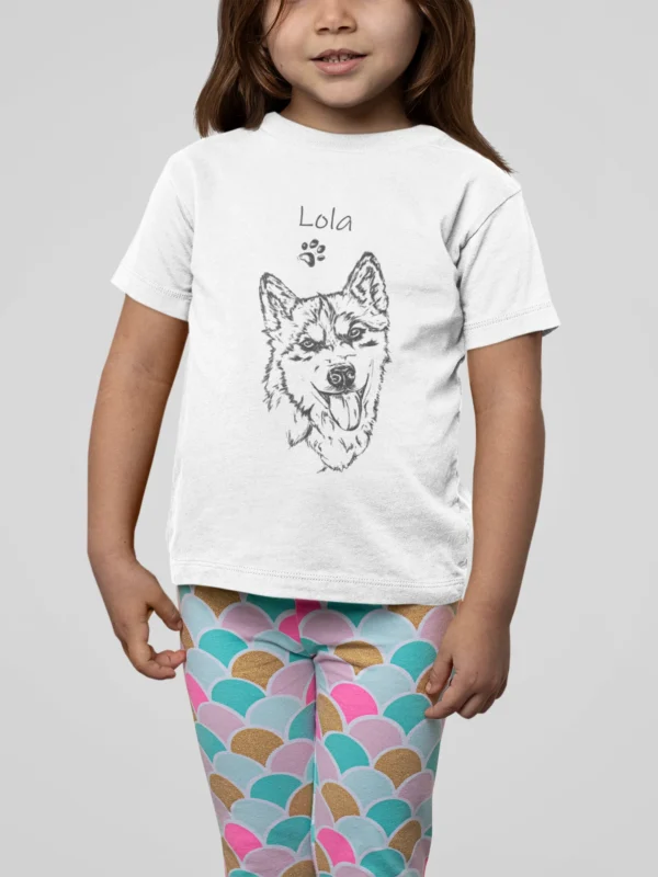 Personalizowana koszulka z psem Personalizowana koszulka dla dzieci z Husky