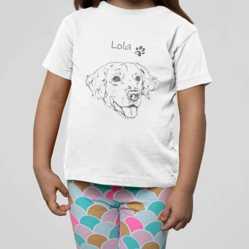 Personalizowana koszulka z psem Personalizowana koszulka dla dzieci z Golden retrieverem
