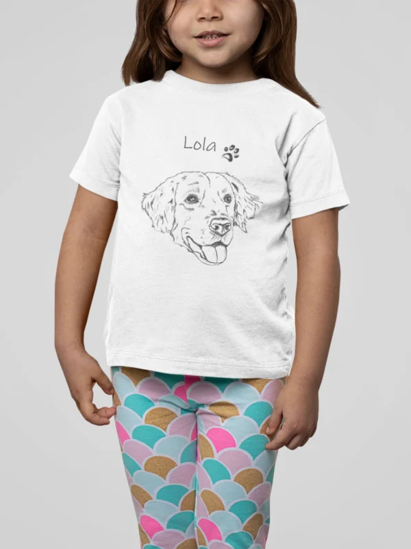 Personalizowana koszulka z psem Personalizowana koszulka dla dzieci z Golden retrieverem