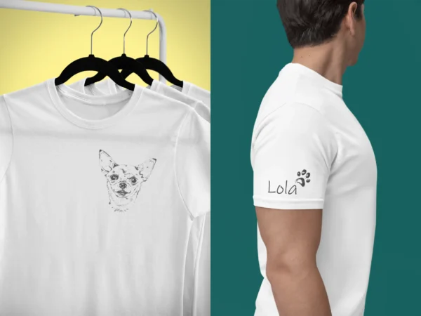Personalizowana koszulka z psem Męska personalizowana koszulka z Chihuahua | Koszulka z psem