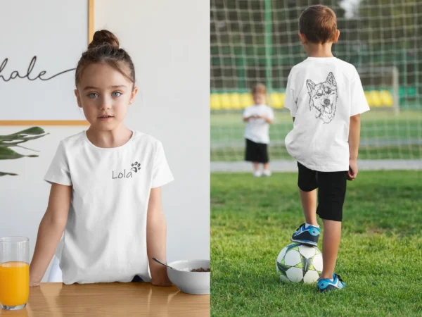 Personalizowana koszulka z psem Personalizowana koszulka dla dzieci z Husky