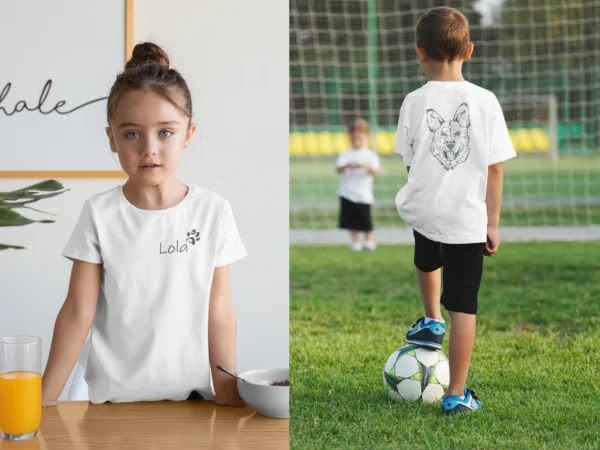 Personalizowana koszulka z psem Koszulka dziecięca z psem Owczarkiem Niemieckim | Personalizowana z imieniem dziecka
