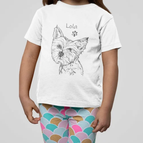Personalizowana koszulka z psem Personalizowana koszulka dla dzieci z Yorkiem