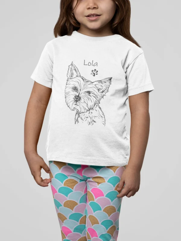 Personalizowana koszulka z psem Personalizowana koszulka dla dzieci z Yorkiem