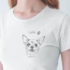 personalizowana-koszulka-chihuahua-biala (2) Damska personalizowana koszulka z Chihuahua | Koszulka z psem